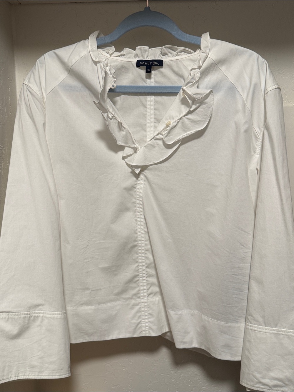 Soeur thema blouse. NWOT white, size 36 {size 6 us}.